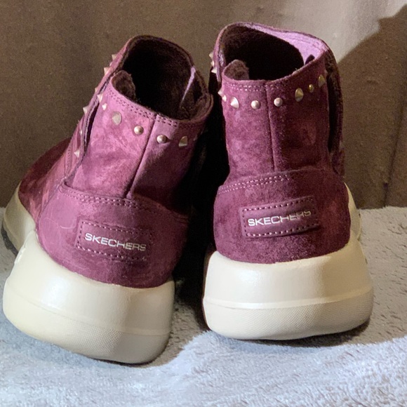 Skechers size 10 purple leather GOGA  MAT  booties - Picture 5 of 7